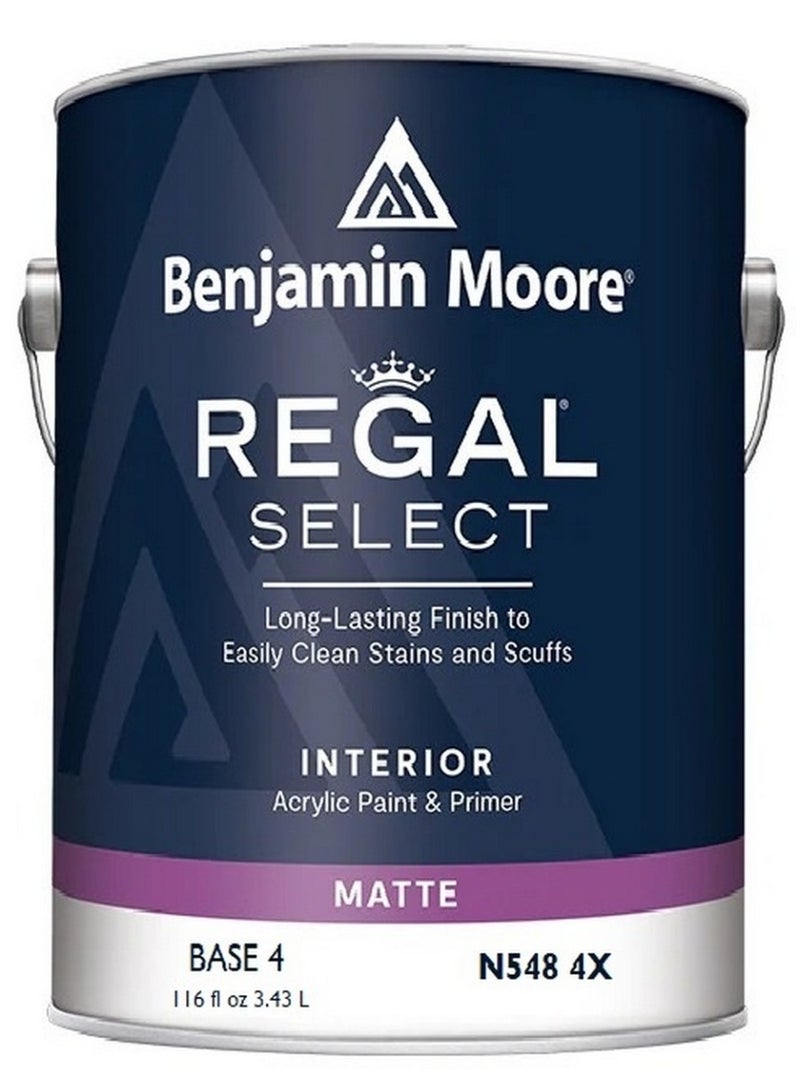 Benjamin Moore Regal Select Interior Acrylic Paint & Primer Matte Base 4 3.43 L